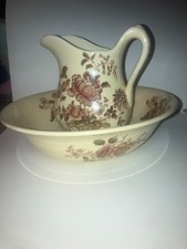 Antique Charlotte Royal Crownford pitcher and bowl picture