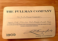 1909 THE PULLMAN COMPANY ANNUAL PASS BALTIMORE AND OHIO RAILROAD B&O - HH85 picture