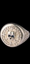 Antique Ww2 Era Central European Ring Sterling Silver Unique Amulet Europe picture