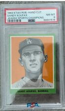 Sandy Koufax 1963 KTAV Pub Jewish Sports Champions Baseball Card Graded PSA 8 picture