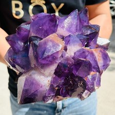 12.71LB Natural Amethyst geode quartz cluster crystal specimen Healing picture