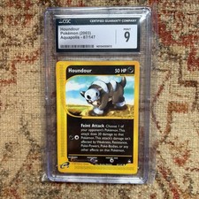 PSA 9 MINT Houndour 87/147 Pokémon Aquapolis 2003 Non Holo E-Reader Common Card picture