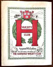 1912 Fred W Thayer Signed Harvard Varsity Certificate PSA Inventor Catchers Mask picture
