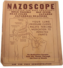 Antique 1910s 20s Medical Anatomy Ad Poster Nazoscope Prescription Nasal Sinus picture