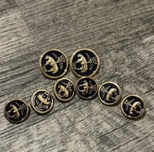 Brooks Brothers 1818 Golden Fleece Gold-Tone Button Replacement 2 FRONT 6 CUFF picture