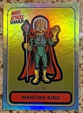 Topps 2026 Mars Attacks Xmas B-75 Martian King rainbow foil 62/99 Card picture