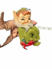 Vtg Knee Hugger Big Head Green Felt Pixie Elf Japan Poss Jestia? Shelf Ornament picture