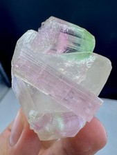 86.90g terminated watermelon tourmaline with quartz specimen siez: 50x40x28mm picture