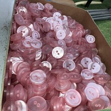 New Never Used Vintage Pink Two Hole Buttons. Original Box picture
