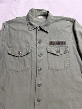 Vintage 60s Sateen Fatigue OG 107 XXL Shirt Vietnam 1960s Army Big Size picture