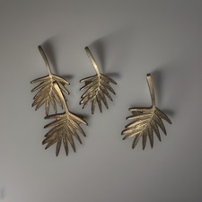 4 Vintage Brass Palm Tree Napkin Rings Palm Leaf Fronds picture