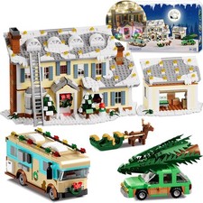 Holiday House Building Set, 5 in 1 Model Buildings Kits Snow Village & RV Toy Bu picture