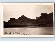 c1910 Castle Rock Butte & Cowlitz River Washington WA RPPC Real Photo Postcard picture
