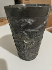 Vintage Portland Oregon Pewter Souvenir Cup – Multnomah Falls Mt Hood picture