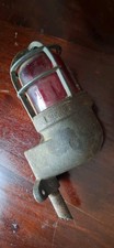 Vintage Crouse Hinds Explosion Proof Red Glass Cage Light Industrial Wall Sconce picture