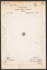 Photo:Clark Thread Company Trademark Registration O.M.T. Spool Cotton 1882 picture