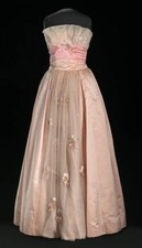 Pink satin organza dress designed by Ann Lowe The bodice of dress - Old Photo picture