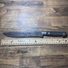 Vintage Antique French Carbon Steel Slicing Knife Charles Paris J Busch NY 7
