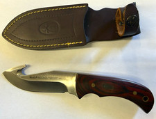 Muela Bisonte Gut Hook Hunting Skinning Knife 440 Molybdenum Vanadium Spain Leat picture