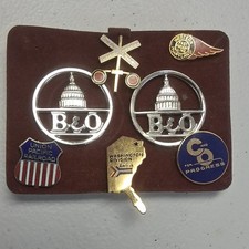 Vintage Railroad Pin & Emblem Collection – 7-Piece Lot picture