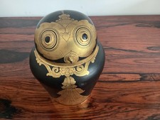 Antique Burmese Lacquer Wood Owl with Gilt picture