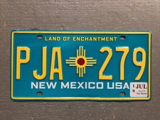 NEW MEXICO LICENSE PLATE TURQUOISE LAND OF ENCHANTMENT RANDOM LETTERS/NUMBERS picture