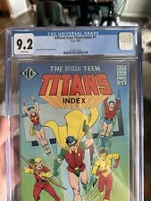 Official Teen Titans Index #1 CGC Graded 9.2 1985 White Pages ICG picture