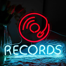 Noasktt Vinyl Records Neon Sign, Neon Lights For Wall Decor, Funky Music Led X picture