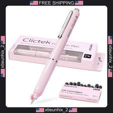 Refillable Fountain Pen with Fine Nib and Black Ink Cartridges picture