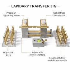 Lapidary Transfer Jig Kit: Stainless Steel, Brass Dops, Adjustable Angle Dop Too picture