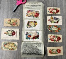 Antique Victorian Salesman Sample Folder Ohio Card Co Columbus Hidden Names Lot picture