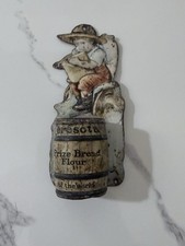 Antique Ceresota Prize Bread Flour Embossed Tin Match Holder Advertising picture