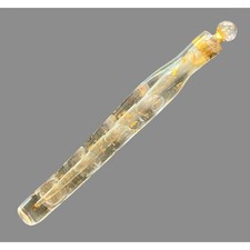 Antique Vtg Glass TEAR CATCHER BOTTLE (Folklore) Empty Scent Sample Vial Gilt picture