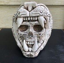 Jaguar Skull Warrior Mayan or Aztec Statue, Mexica Warrior, 8