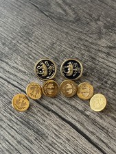 Brooks Brothers 1818 Golden Fleece Gold-Tone Button Replacement 2 FRONT 6 CUFF picture