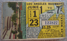 Los Angeles Railway Pass Card June 1941 Hollywood Park picture