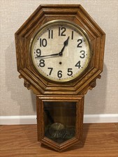 Antique New Haven Clock Co. Erie Regulator Long Drop Wall Clock - Runs picture