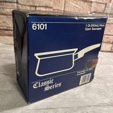 NOB Sanko Ware Classic Series 1 Qt Saucepan Blue Porcelain Steel w Box picture