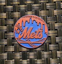VINTAGE MLB BASEBALL NEW YORK METS TEAM LOGO COLLECTIBLE RUBBER MAGNET RARE * picture