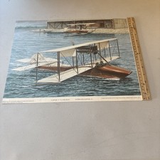 Vintage R.W Bradford Print: Hydravion Curtiss F Flying Boat School Toronto 1915 picture