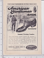 Original antique 1905 Print Ad Hamilton Brown Co. American Gentleman Shoe #407 picture