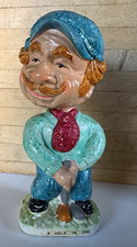 Vintage 1960s Wales Japan Golfer Bobblehead Bank A Hole In One Ceramic Nodder picture