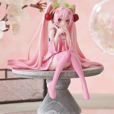 Sakura Hatsune Miku Pink Cherry Blossom Dress PVC Anime Figure Kawaii Girl Model picture