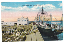 ANTIQUE 1940'S PORT SCENE LOADING COTTON RIO GRANDE VALLEY TEXAS POSTCARD picture