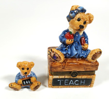 Boyds Bear Bearware Teach Learn 3E/4765 Hinged Trinket Box Porcelain with Baby picture
