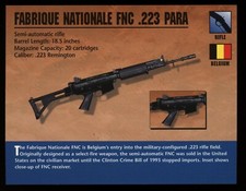 Fabrique Nationale FNC .223 Para Rifle Atlas Classic Firearms Card picture