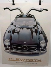 Vtg 1981 Mercedes-Benz 300SL Gullwing Harold Cleworth Poster Art Print 22x28