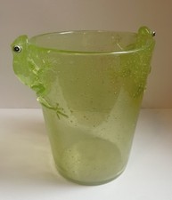 Vintage Lime Green Acrylic Lucite Tree Frog Trash Can/ Waste Basket Bin picture