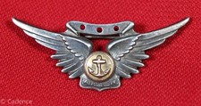 US WW2 Full Size USN Navy Air Crew Wing Wings Sterling AMICO Pin Ba 2 1/16