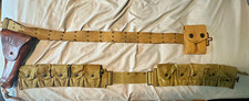 WWI US army belt and bandolier w/ original leather holster dated 1917 & 1918 picture